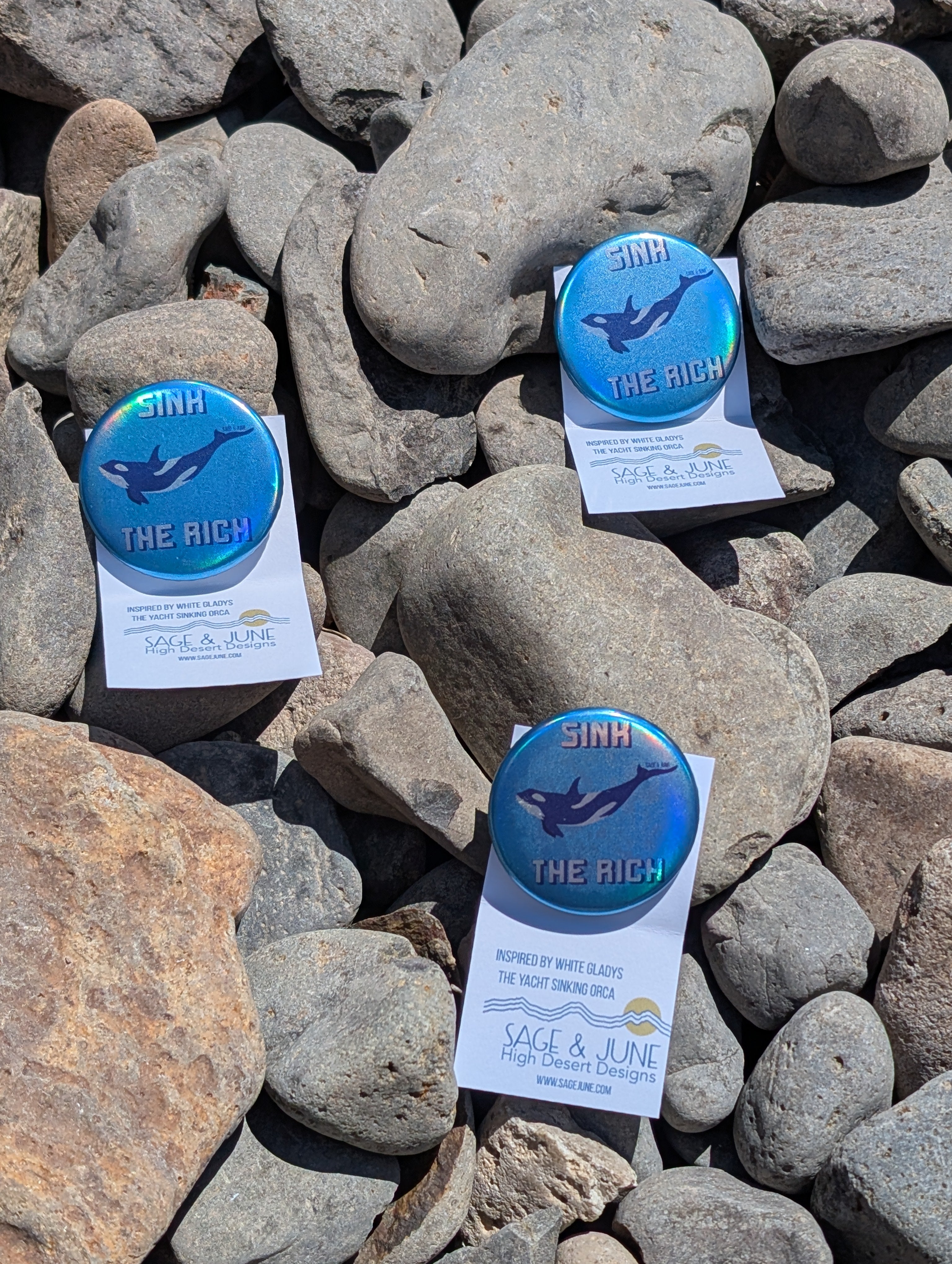 SINK THE RICH Orca Button