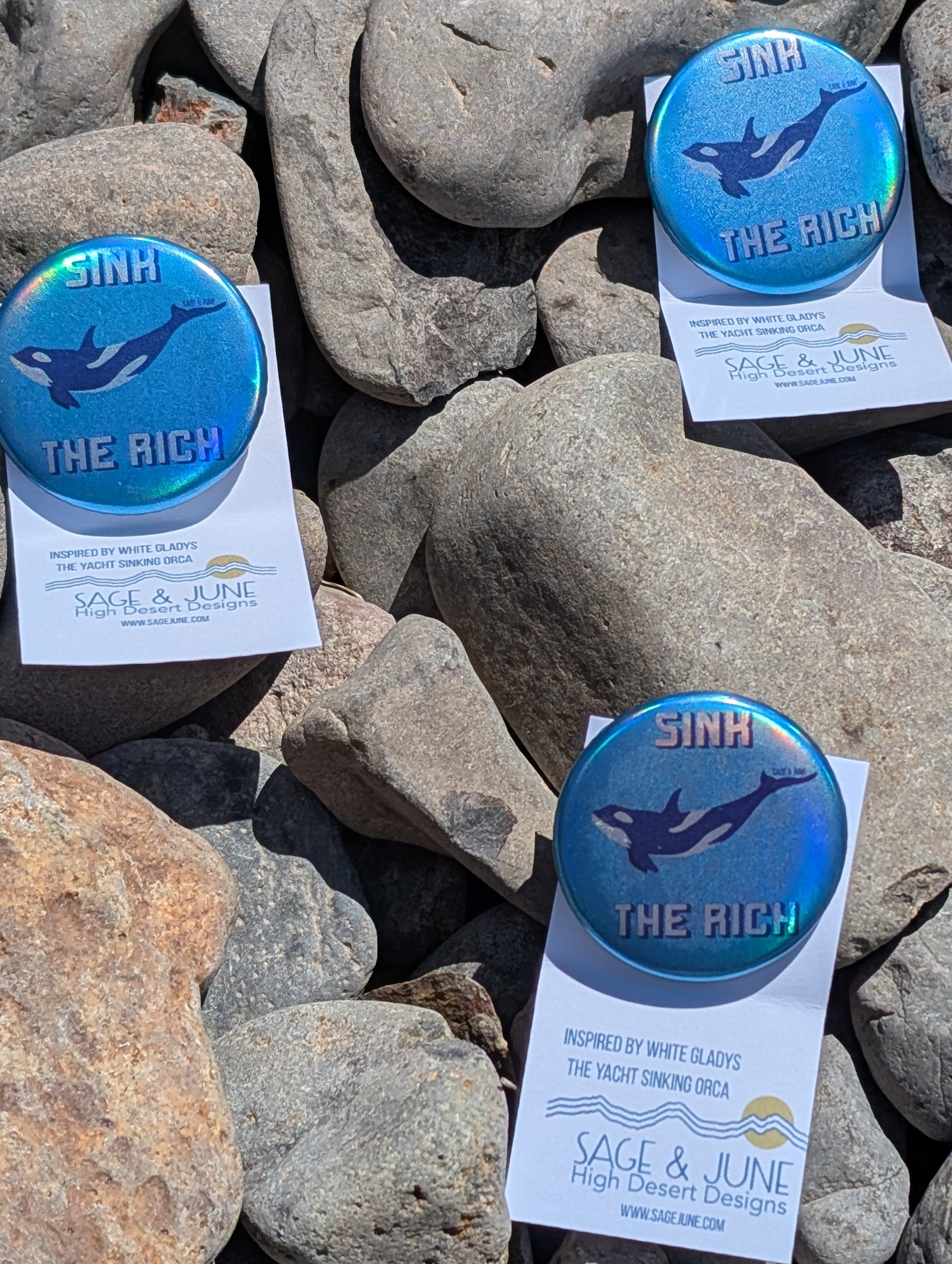 SINK THE RICH Orca Sticker and Button Pack